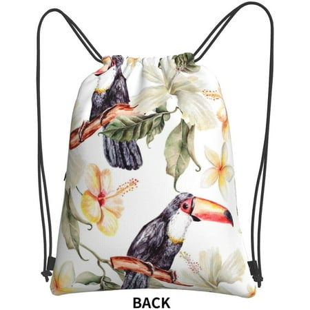 Drawstring Backpack Toucans Gym Bag 
